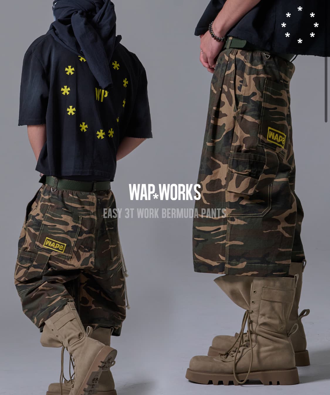 wapworks W088 카모 버뮤다 팬츠 상품이미지1