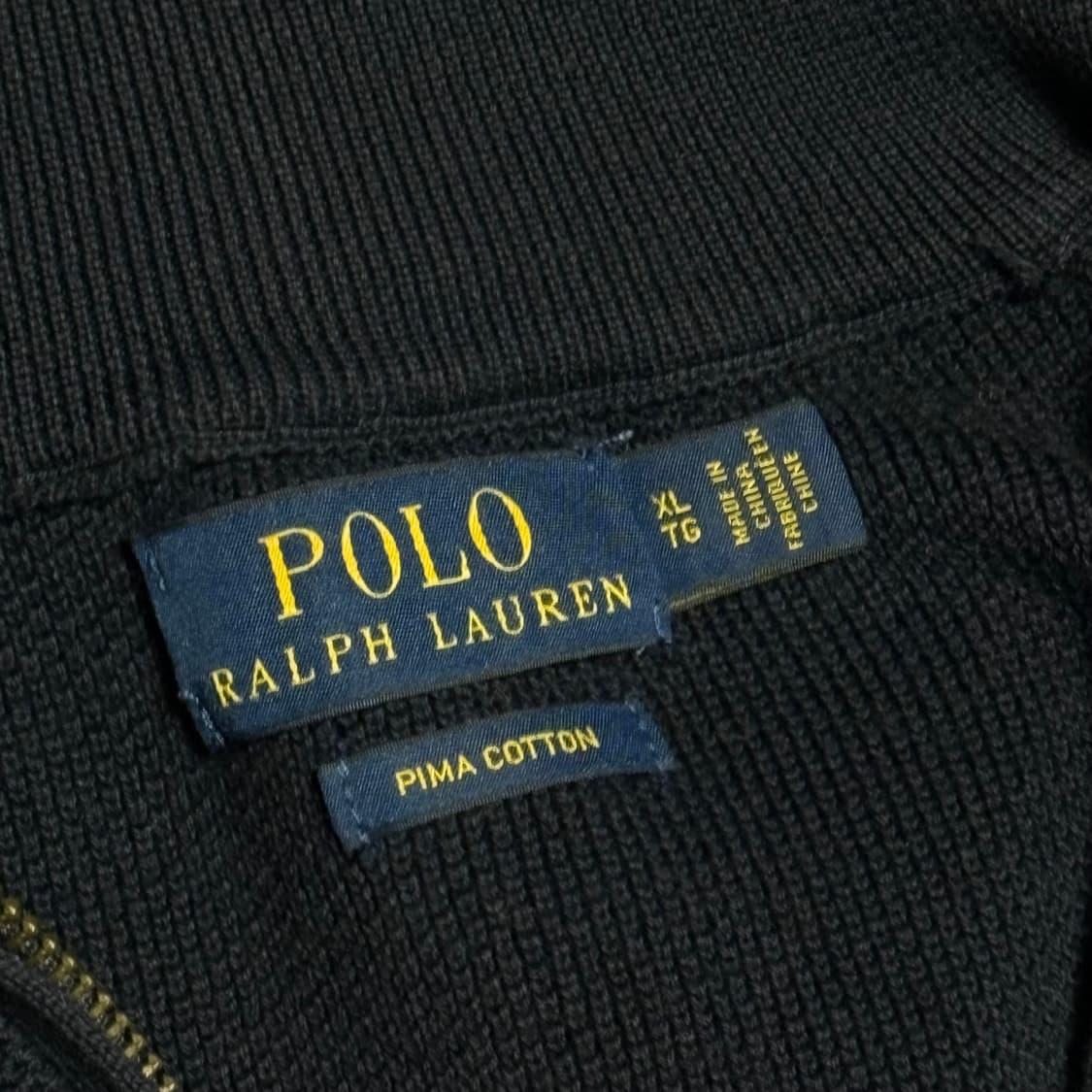 XL 폴로랄프로렌 네이비 피마 코튼 반집업 니트 상품이미지4