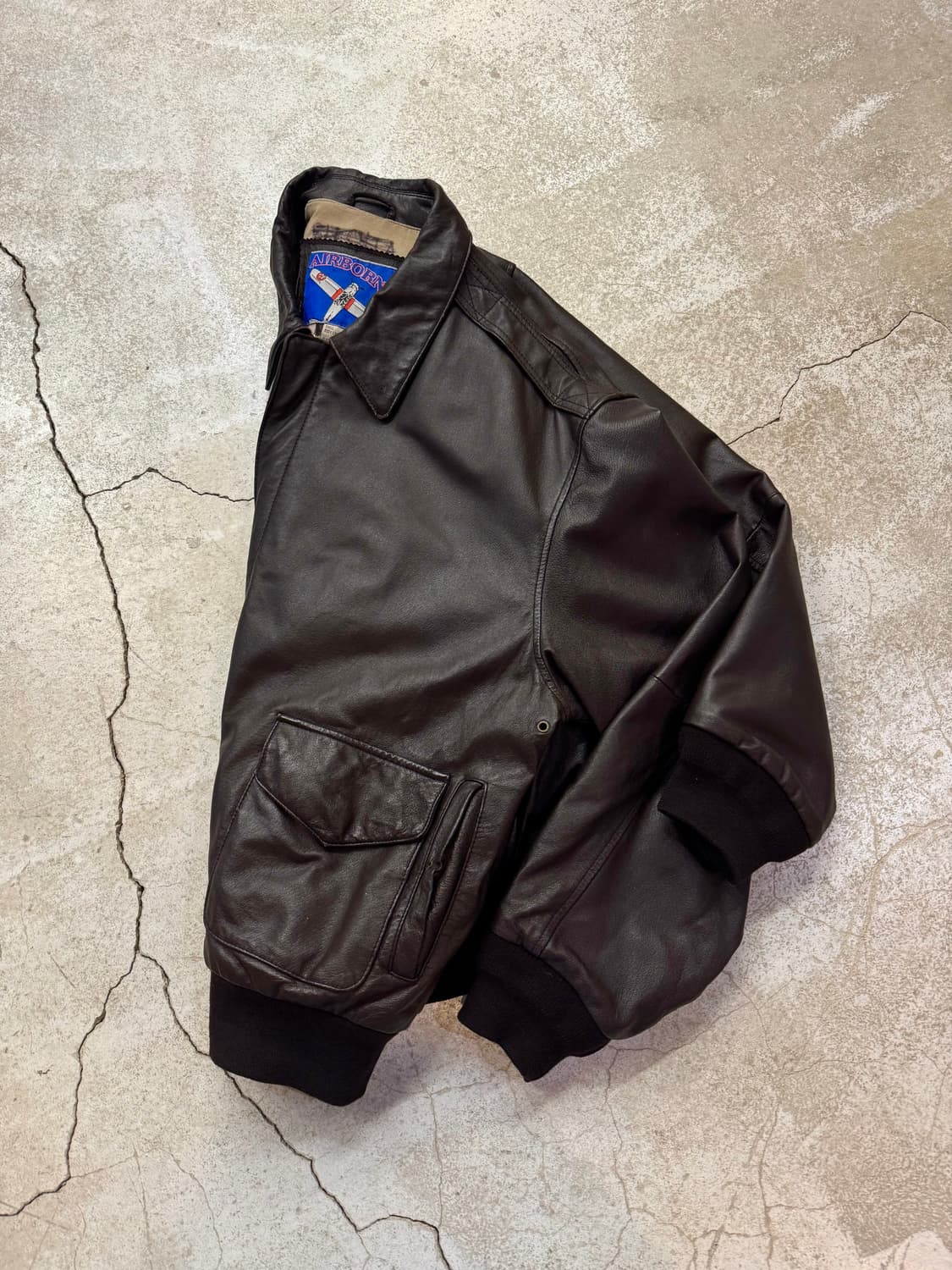90s 에어본 A2 레더 플라이트 자켓 상품이미지7