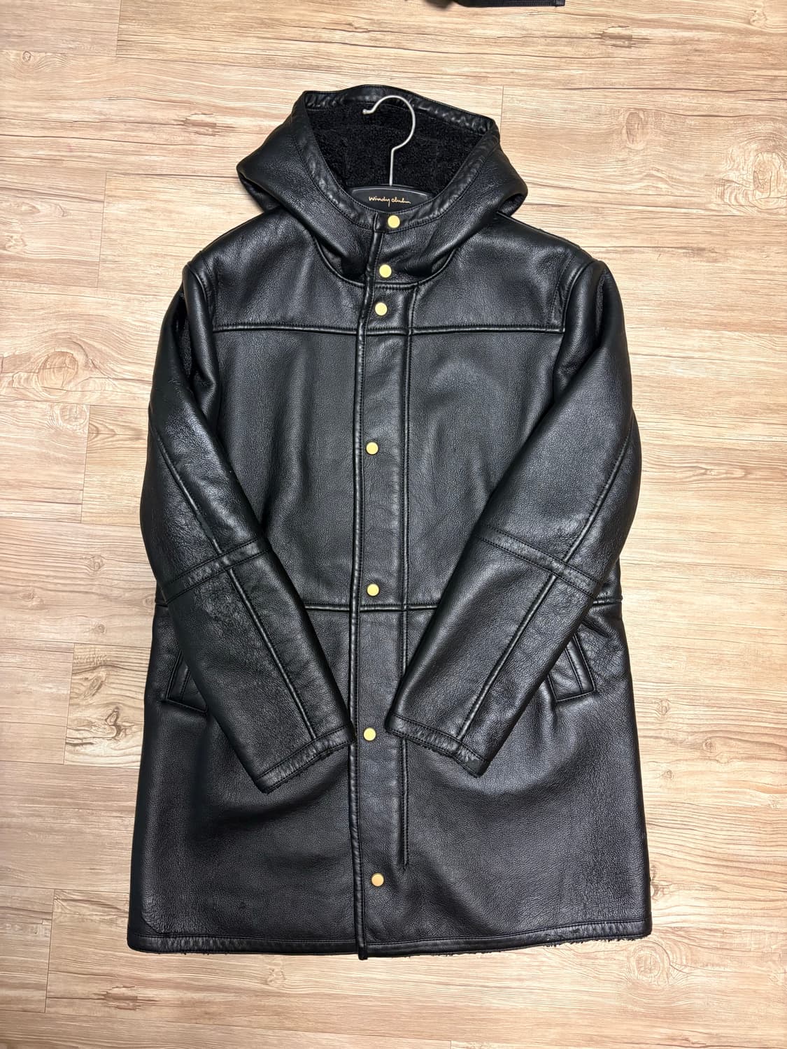 자라 페이크레더 후드코트 상품이미지1