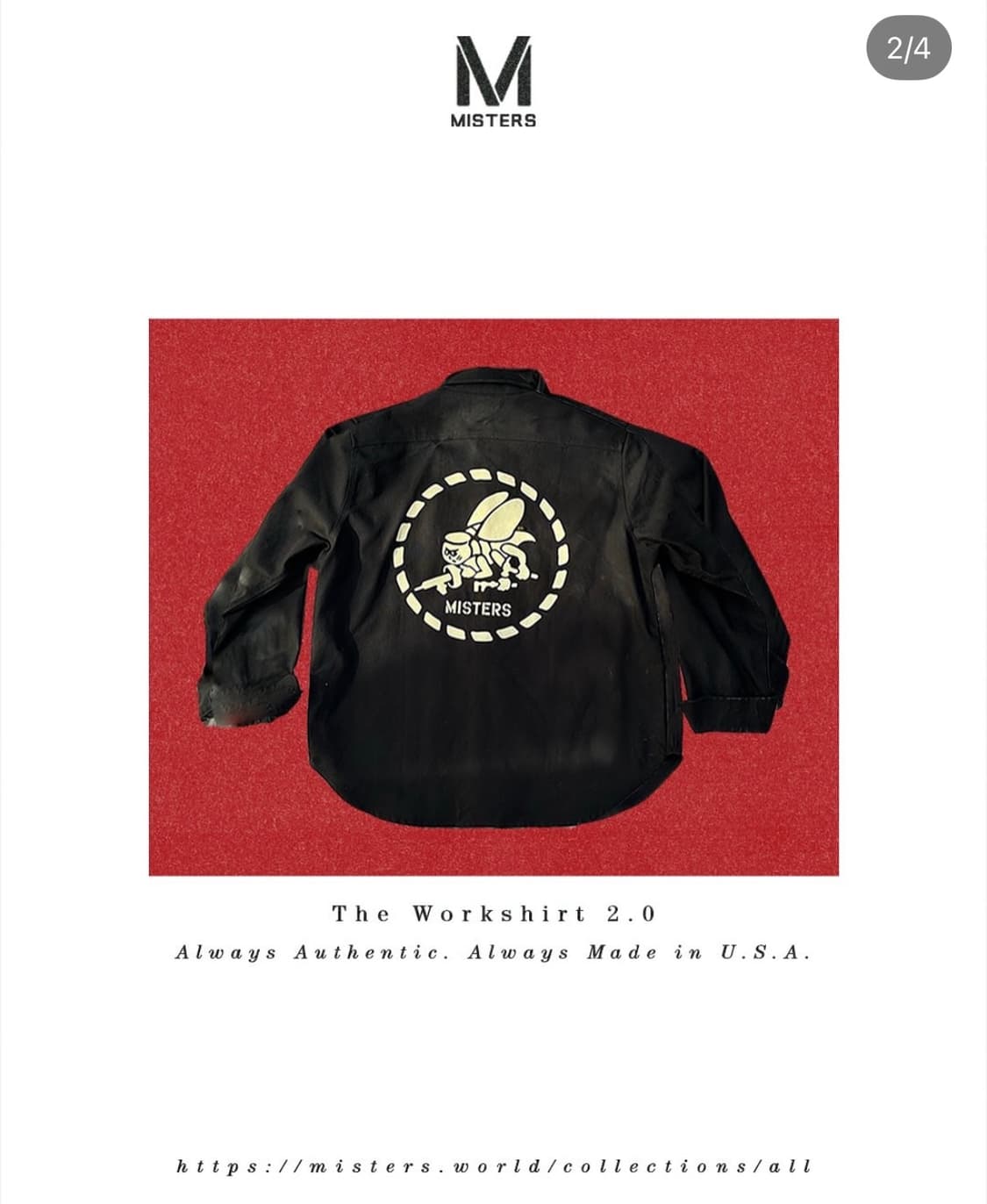 Misters 워크 셔츠 블랙 L 상품이미지2