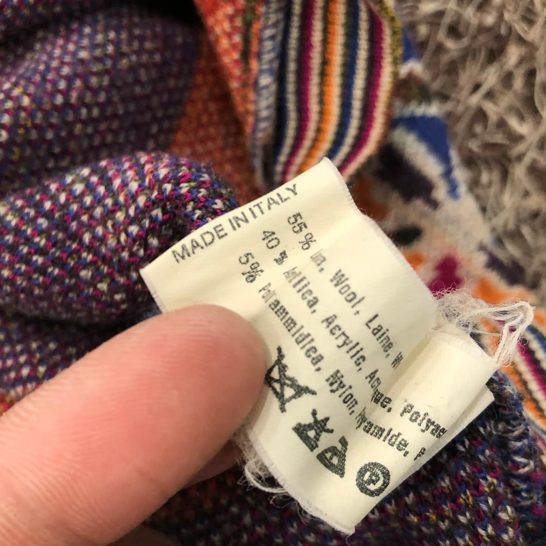 미쏘니 울 멀티컬러 패턴 니트 상품이미지5