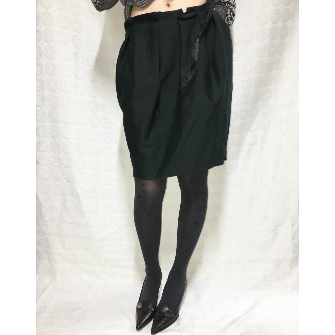 랑방 딥 그린 울 실크 벌룬 스커트 상품이미지1