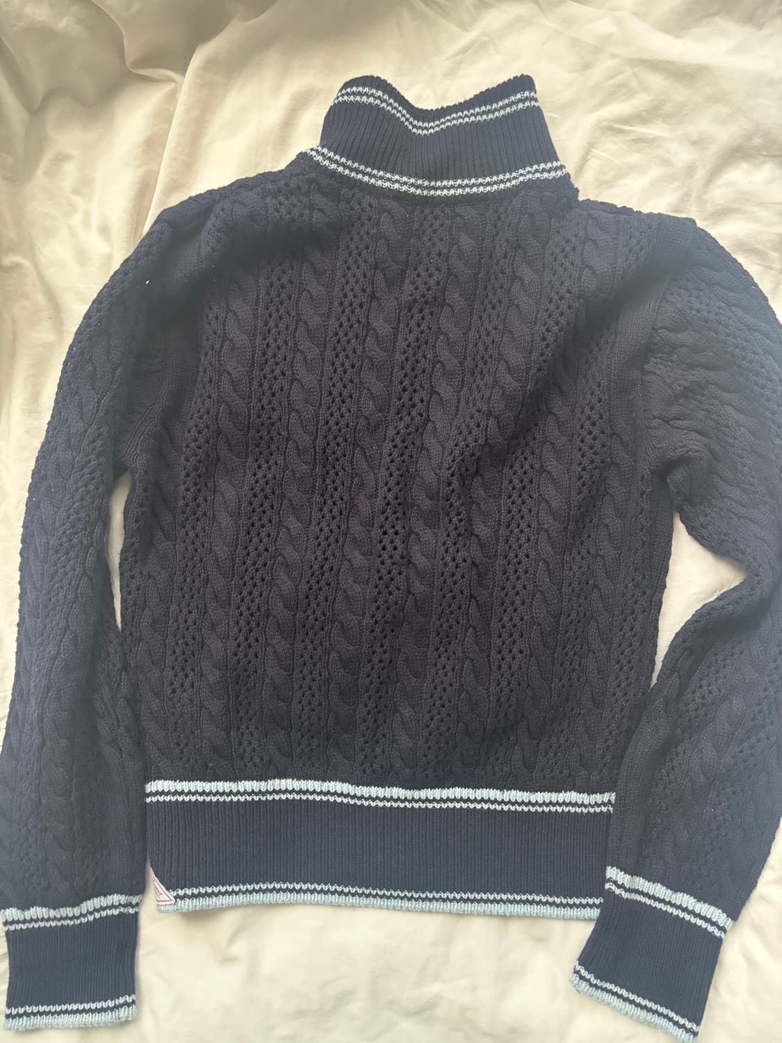 스컬프터 Knitted Cable Track Zip-Up Navy/Blu 상품이미지3