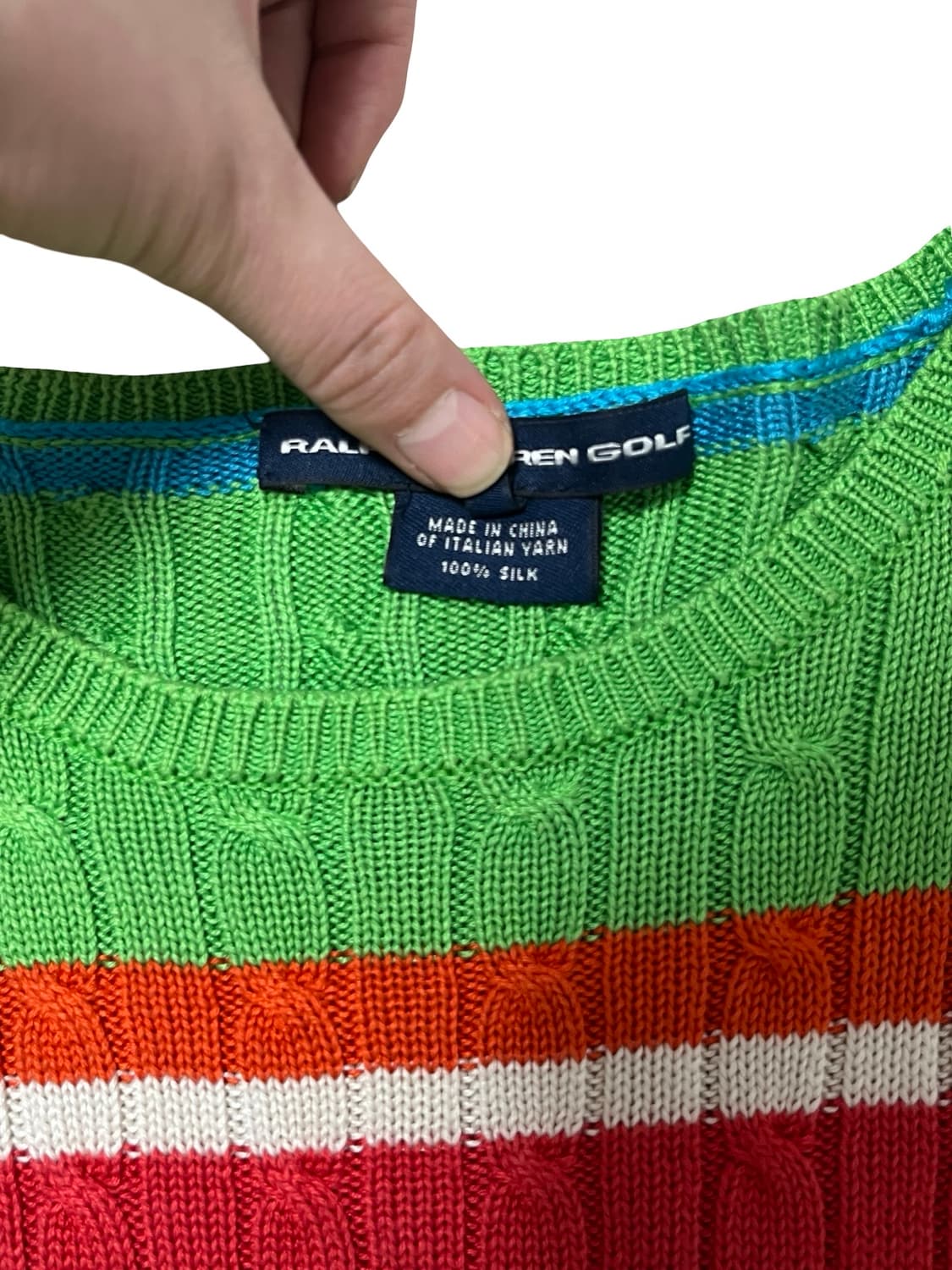 실크 100% 랄프로렌 골프 스트라이프 니트 M 상품이미지4