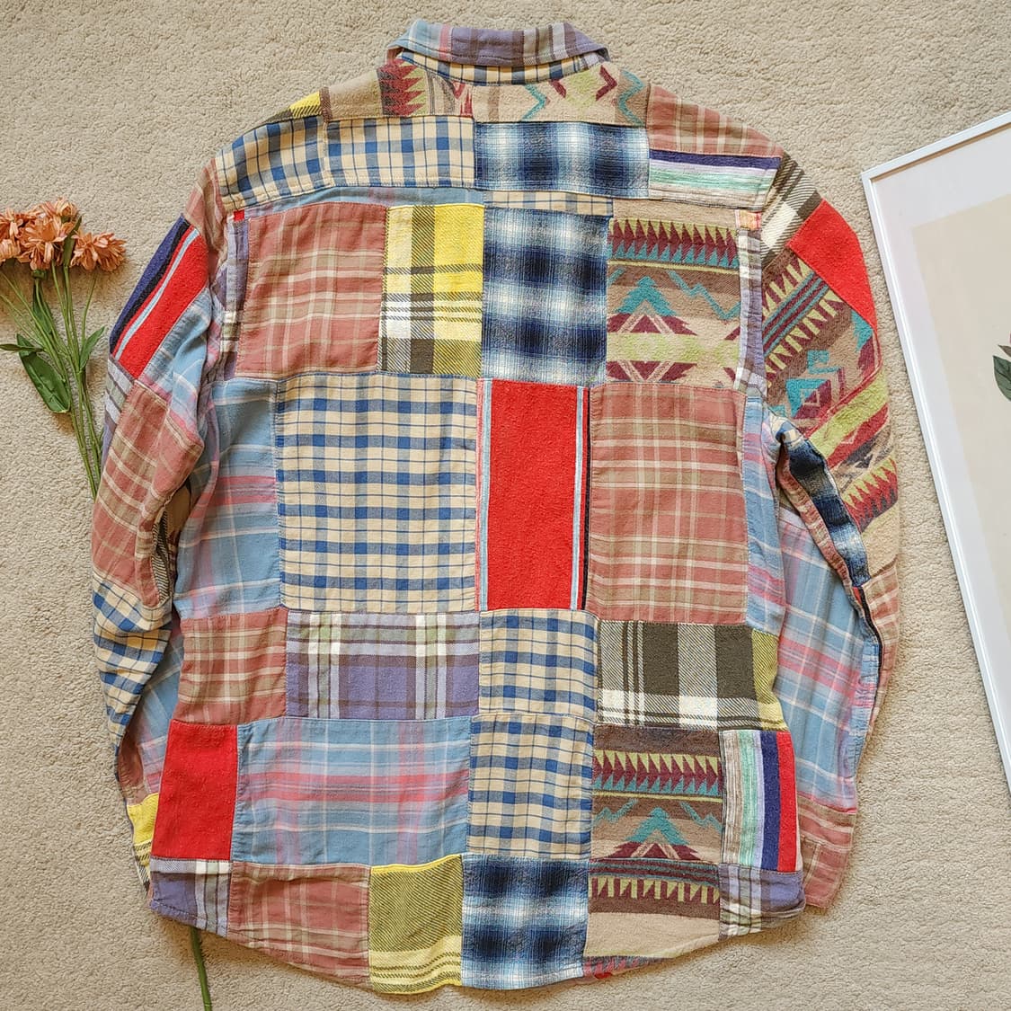 폴로 데님앤서플라이 패치워크 투포켓 체크셔츠 M 상품이미지2