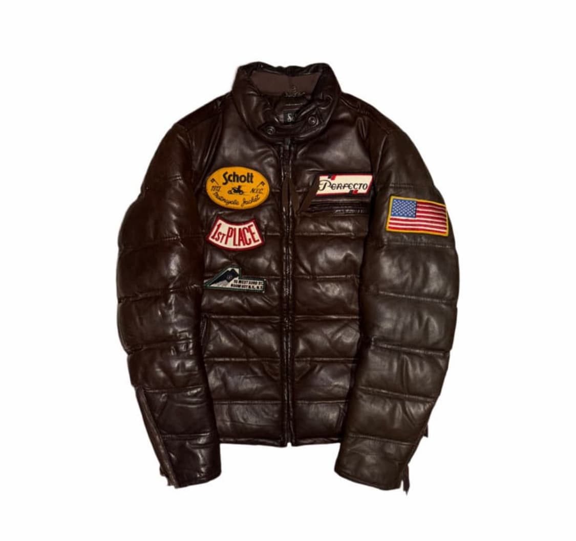 Shcott Leather Down Jacket 상품이미지1