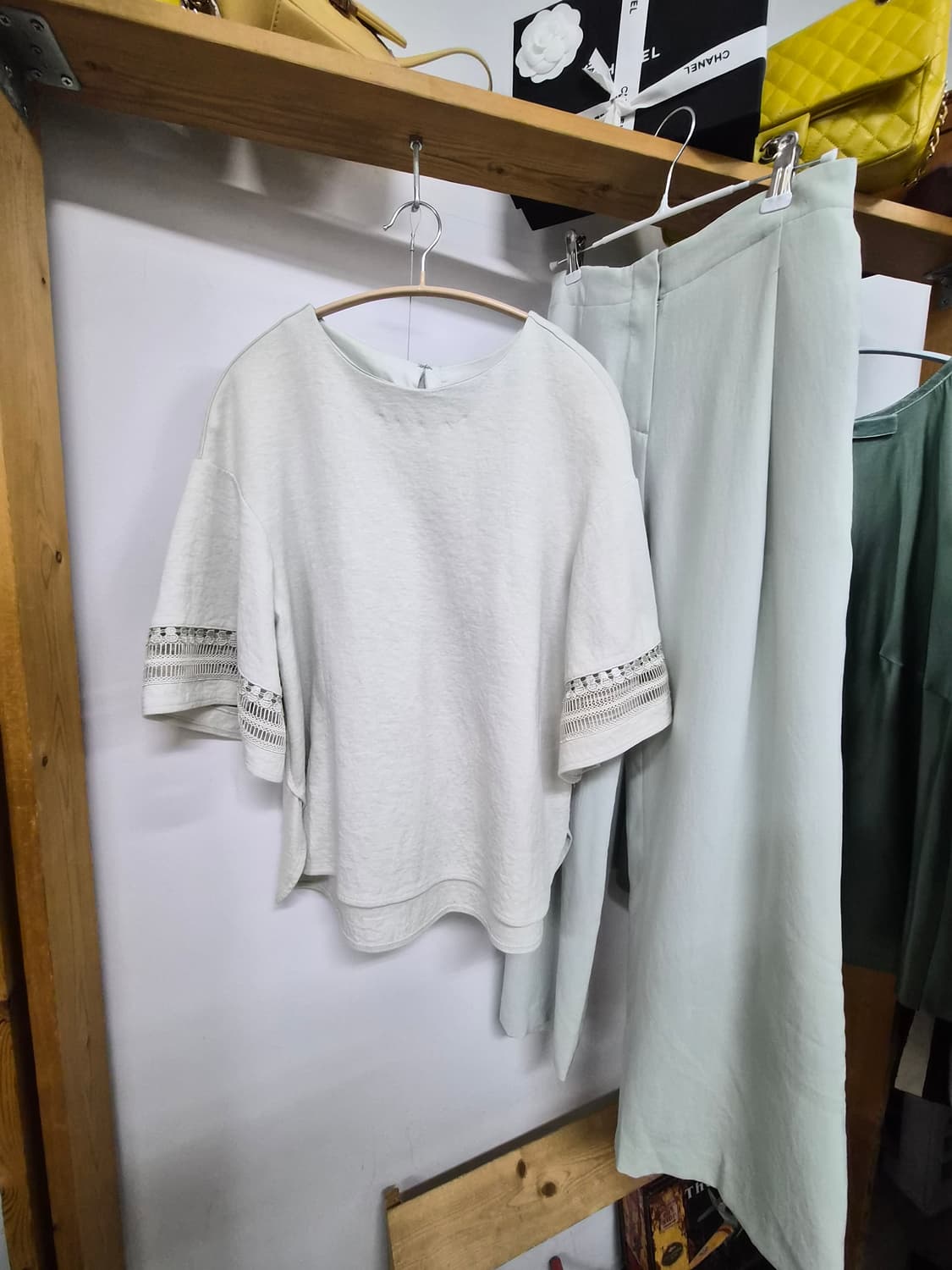 주크 민트 엣지 레이스티. 샤틴 밀크민트 와이드팬츠 상품이미지2