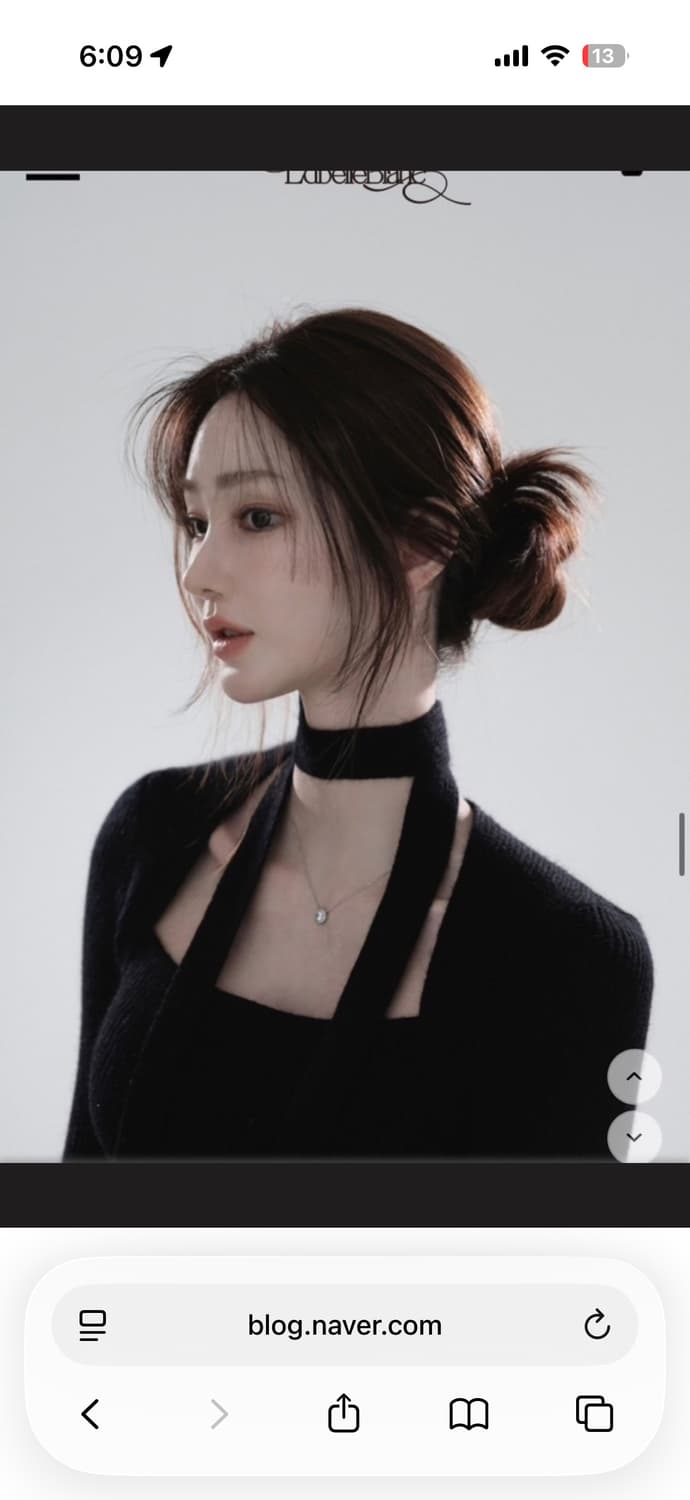 [라벨르블랑] 래빗 스카프 니트 블랙 상품이미지1