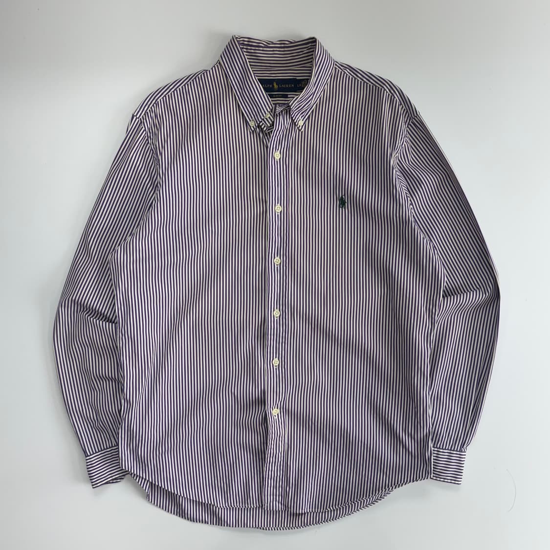 Polo 폴로 그린 포니 퍼플 스트라이프 셔츠 상품이미지3