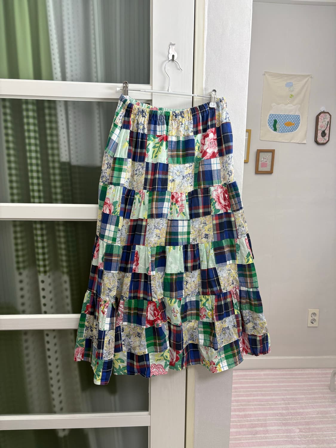 민트 플라워 패치 롱 스커트 상품이미지6