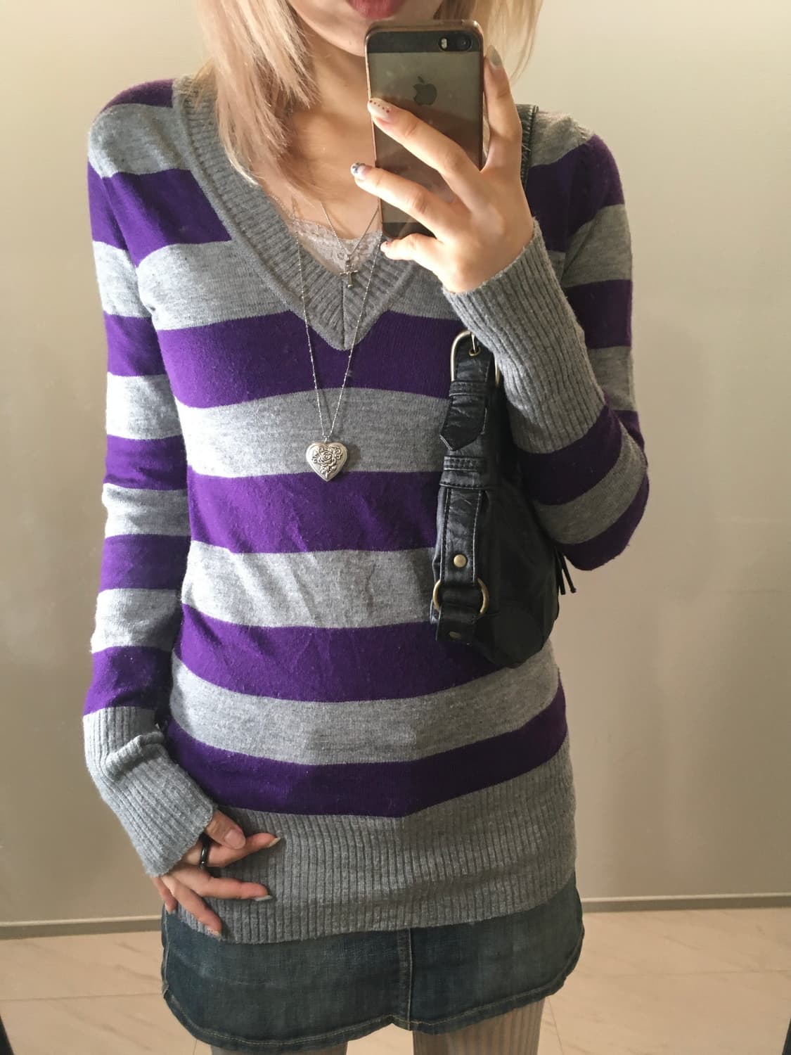 jpn vintage jessy logan punk stripe knit 상품이미지5
