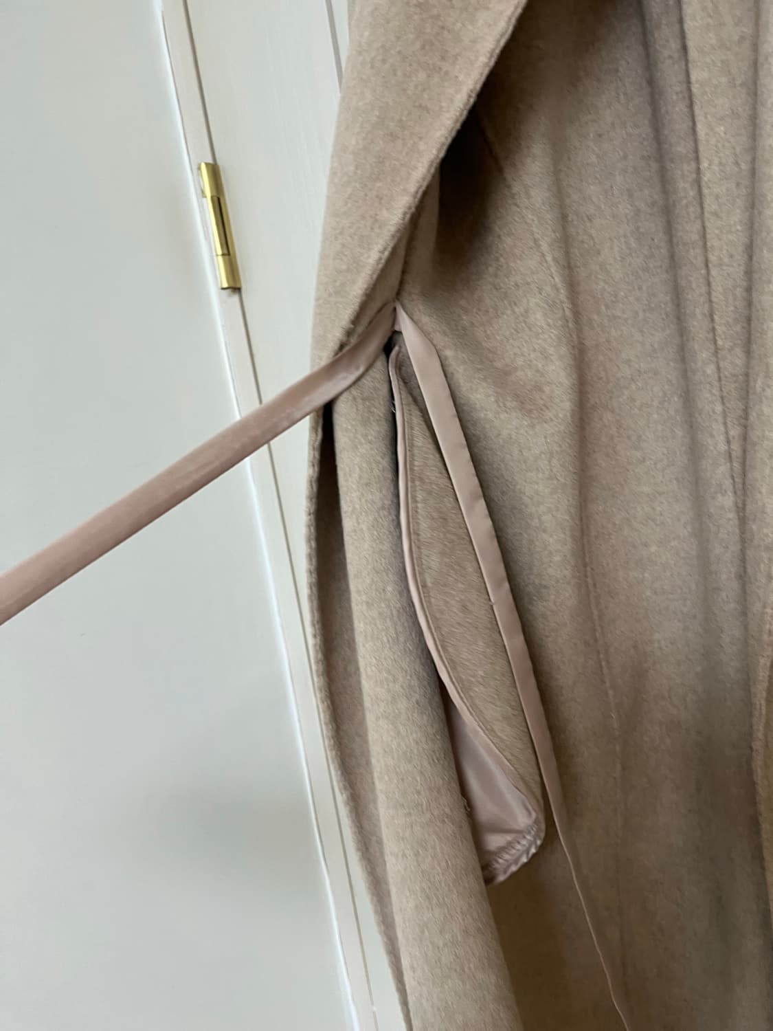 캐시미어 울100 핸드메이드 코트 오트밀베이지 상품이미지8