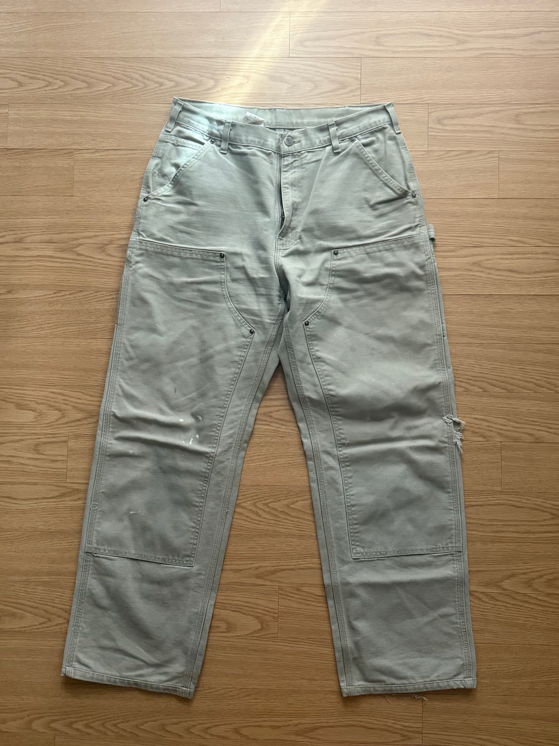 칼하트 더블니 베이지 데미지 팬츠 34/36 상품이미지1