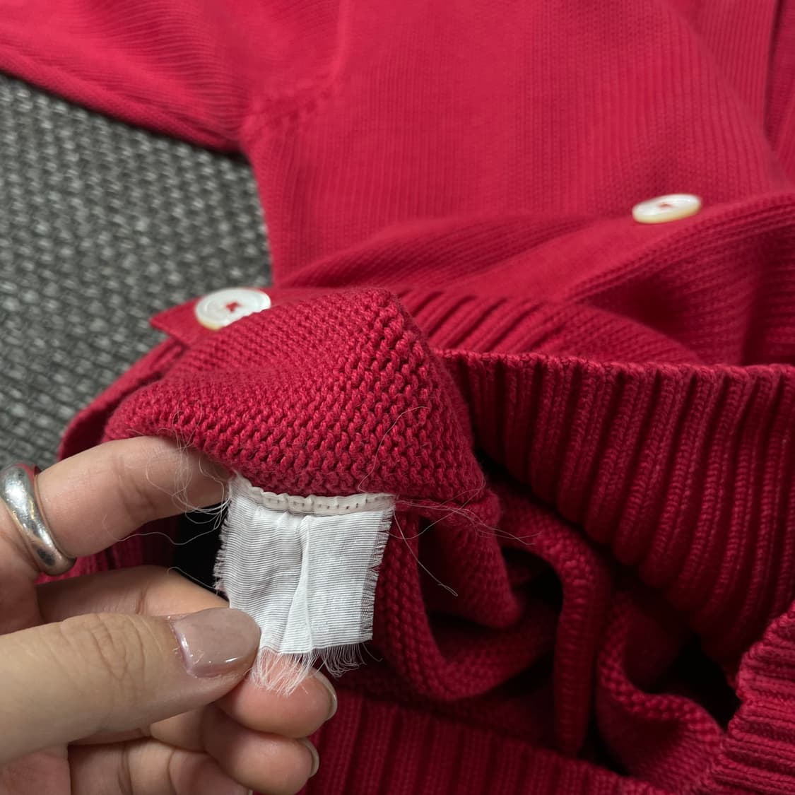 빈폴 레드 니트 롱 가디건 105 상품이미지8