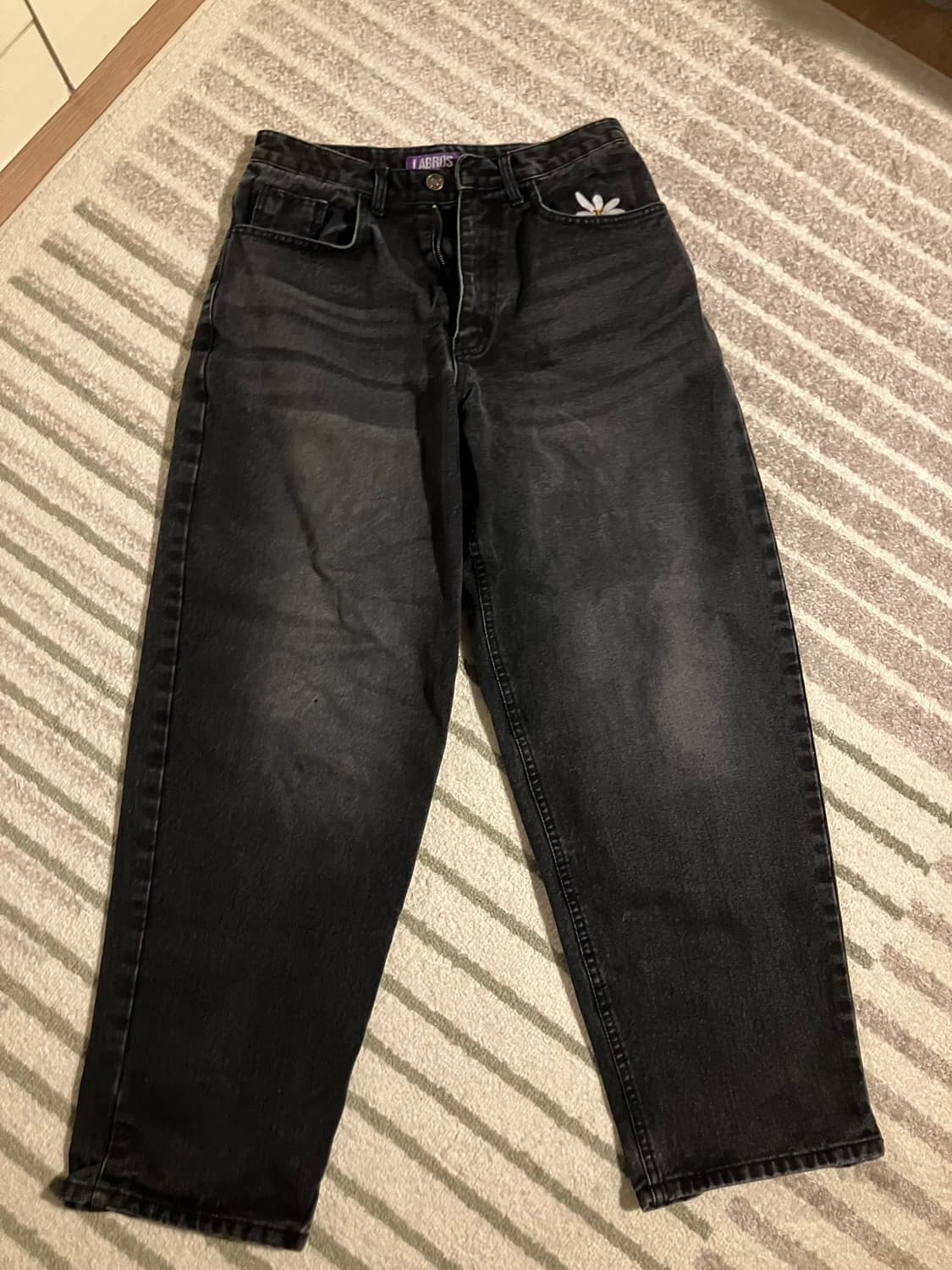 라브로스 데이지 베기 진 흑청데님 바지 S 상품이미지1