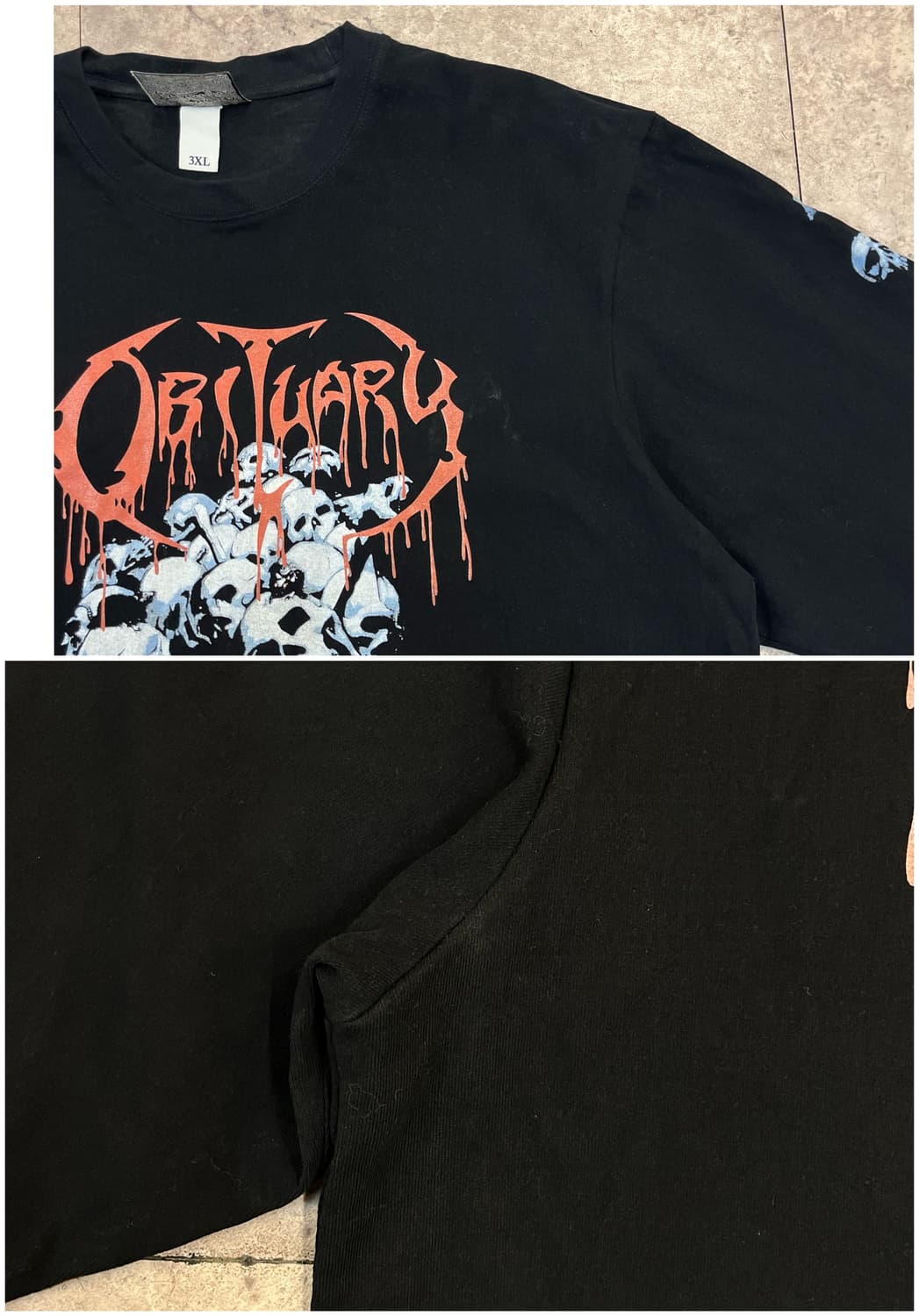 빈티지 프린팅 긴팔티 블랙 3XL #csz3140 상품이미지5