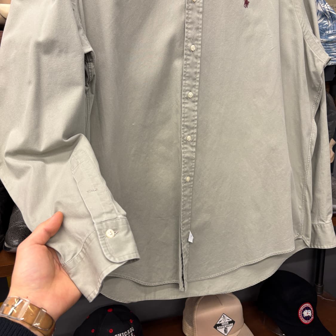 90s 폴로 랄프로렌 소프트 코튼 옥스포드 셔츠 베이지 N746 상품이미지4