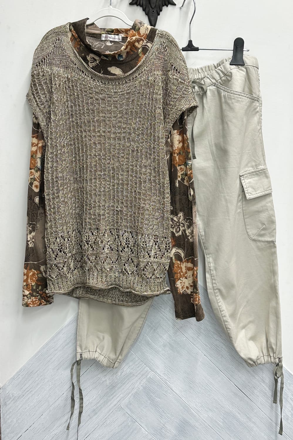 🤍하구미의 에스닉 팬츠 코디세트🤍 레이어드 7부 고딕풍 히피 그런지 상품이미지2