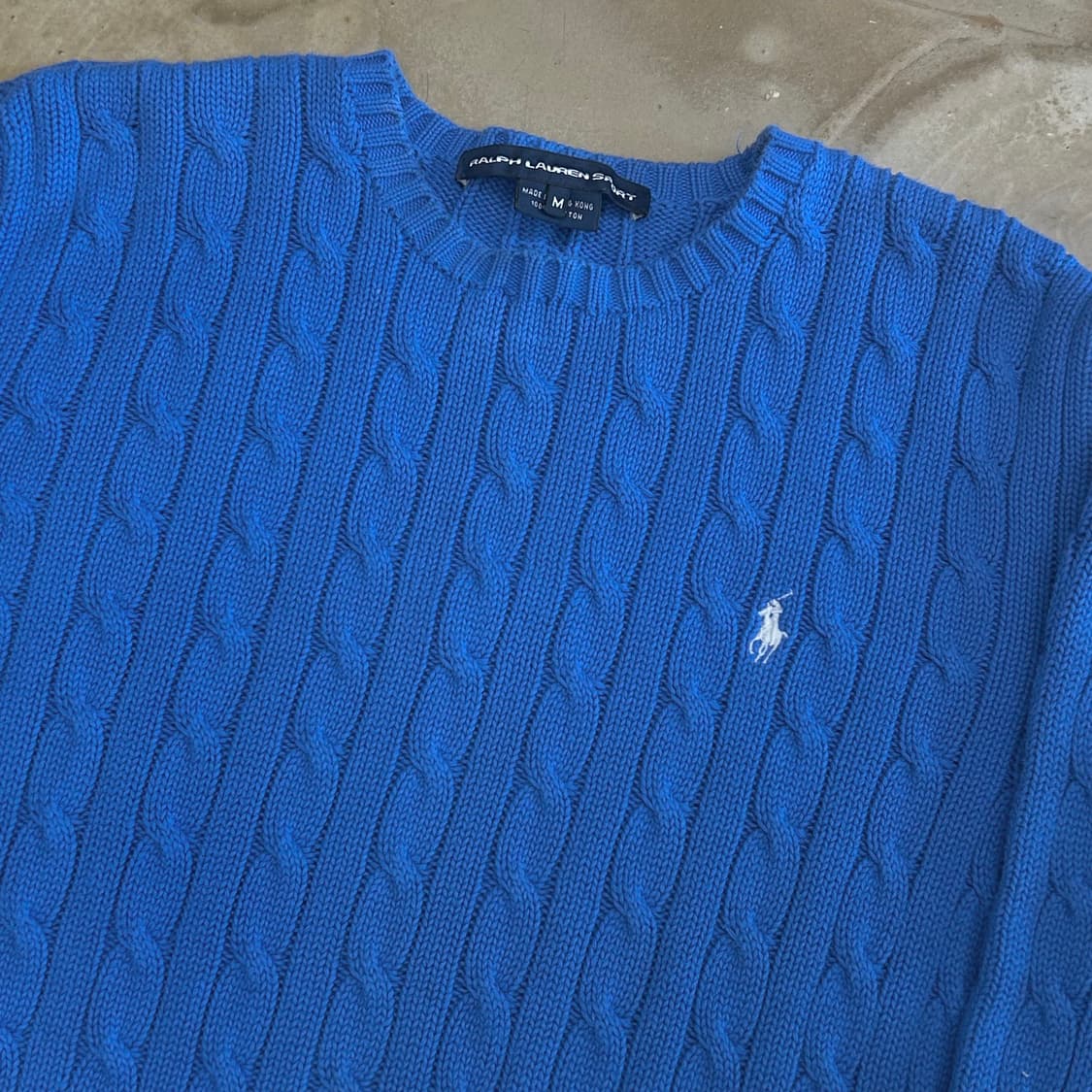 M 폴로랄프로렌 여성용 스포츠 블루 케이블 니트 상품이미지1