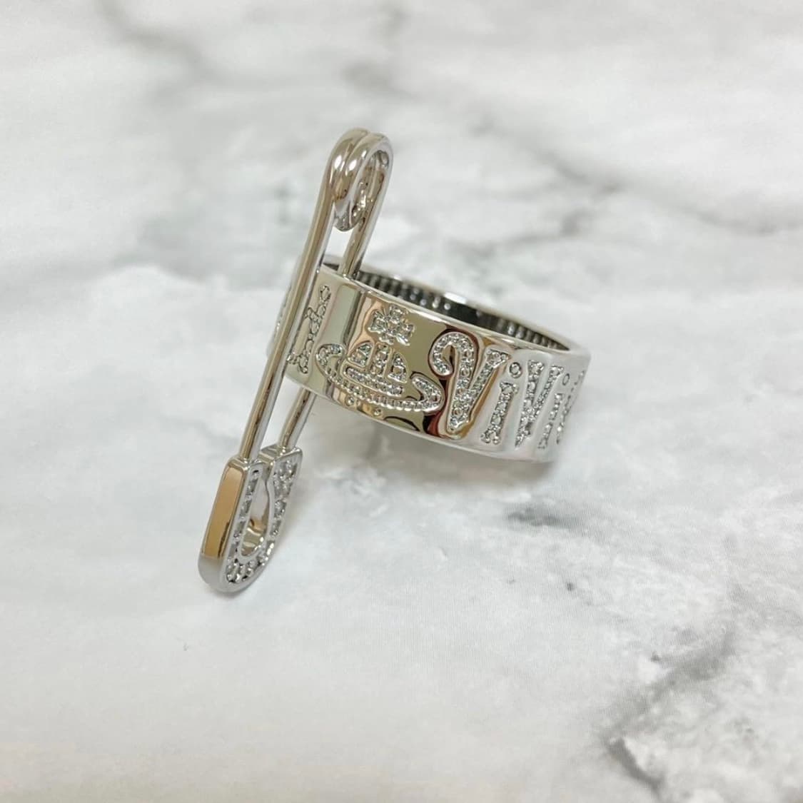 비비안웨스트우드 크리스탈 큐빅 클립 링 반지(새상품) 상품이미지3