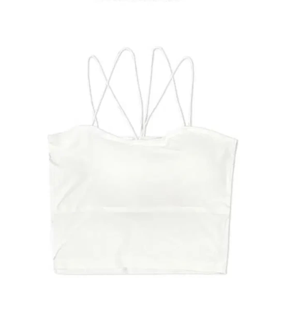 뉴얼린 브라탑 화이트 basic cross strap bra top 상품이미지1