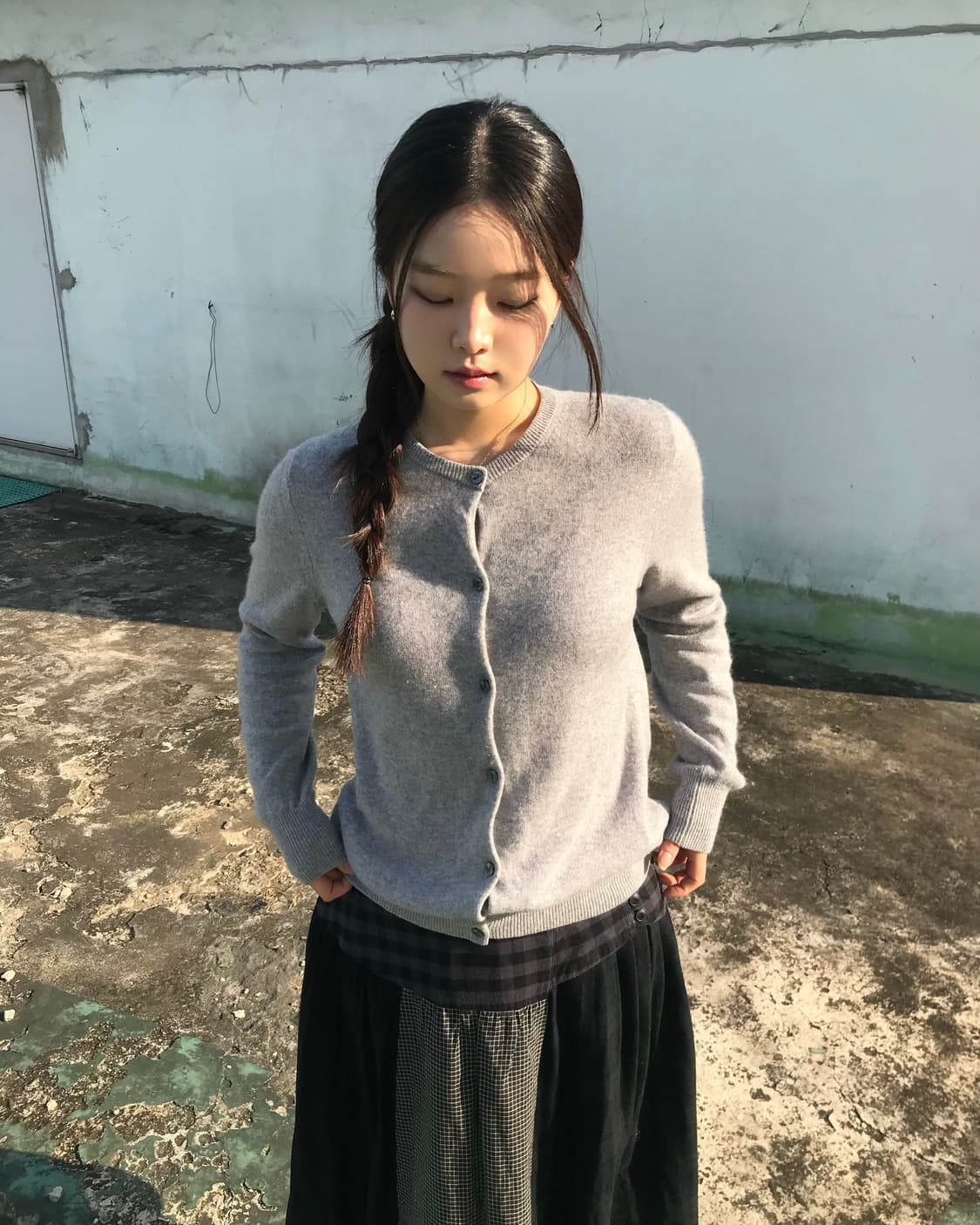 캐시미어 그레이 가디건 상품이미지3