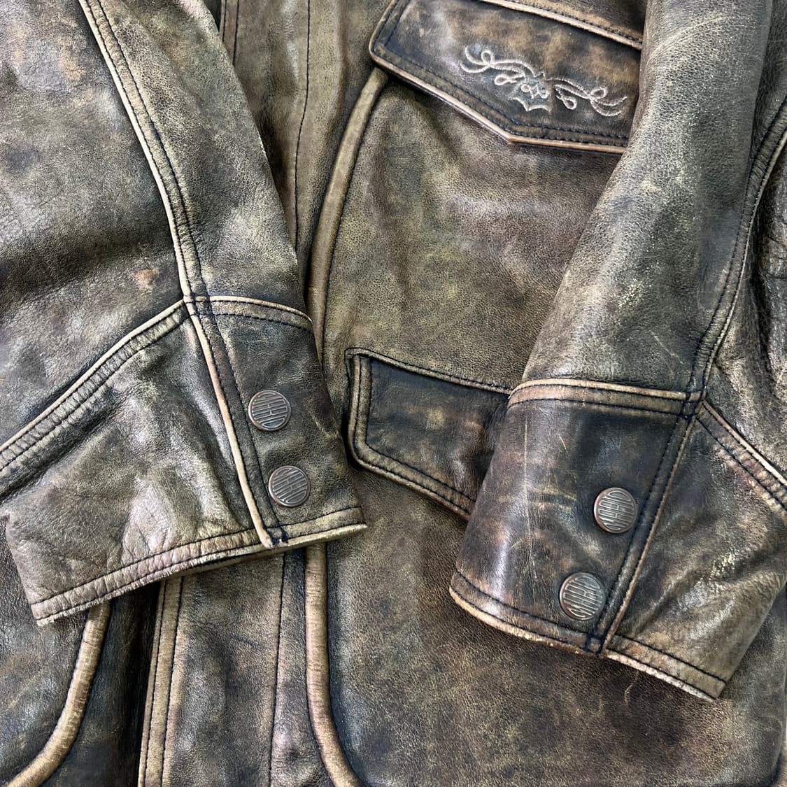 100 아메리칸 빈티지 90s 레더 자켓 상품이미지6