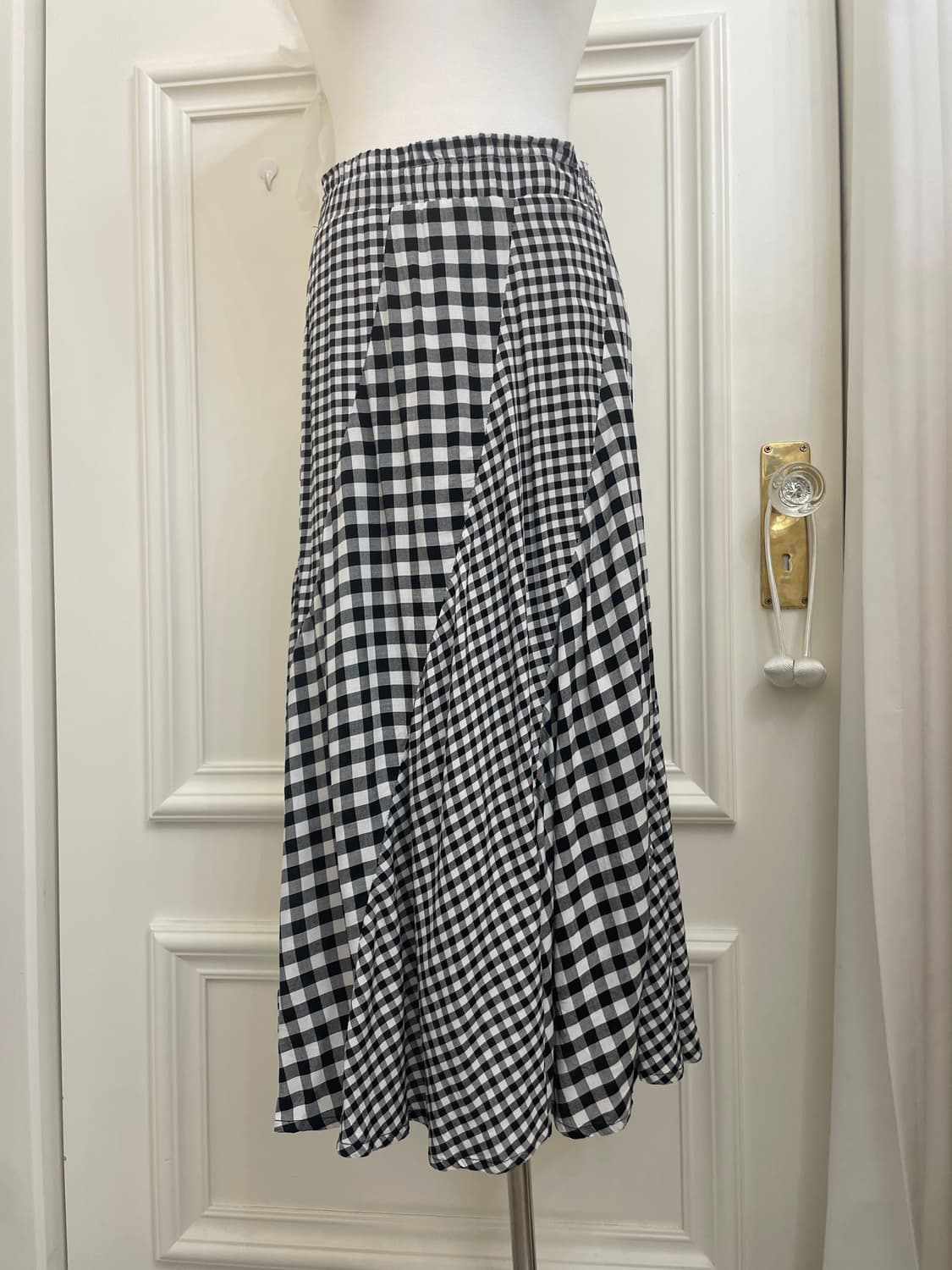 gingham check summer cotton banding sk 상품이미지5
