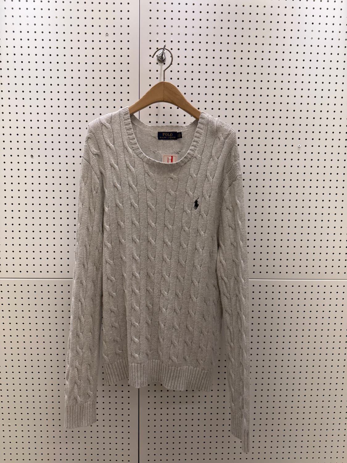 폴로 랄프 로렌 케이블 니트 스웨터 라이트 그레이 U1375 상품이미지2