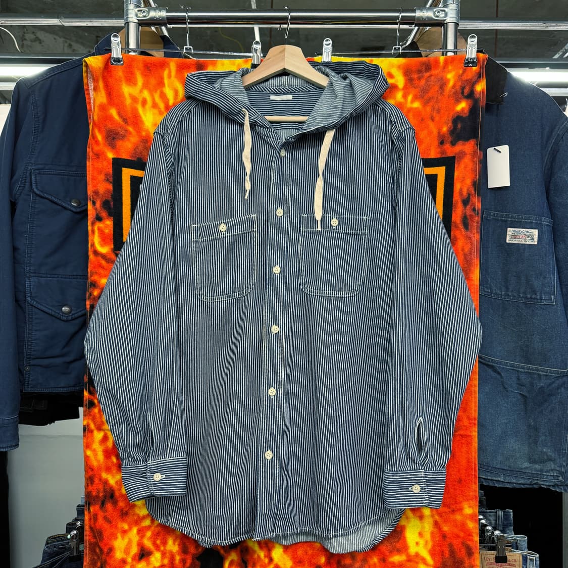 제팬 히코리 스트라이프 워크 셔츠 (L)   상품이미지1