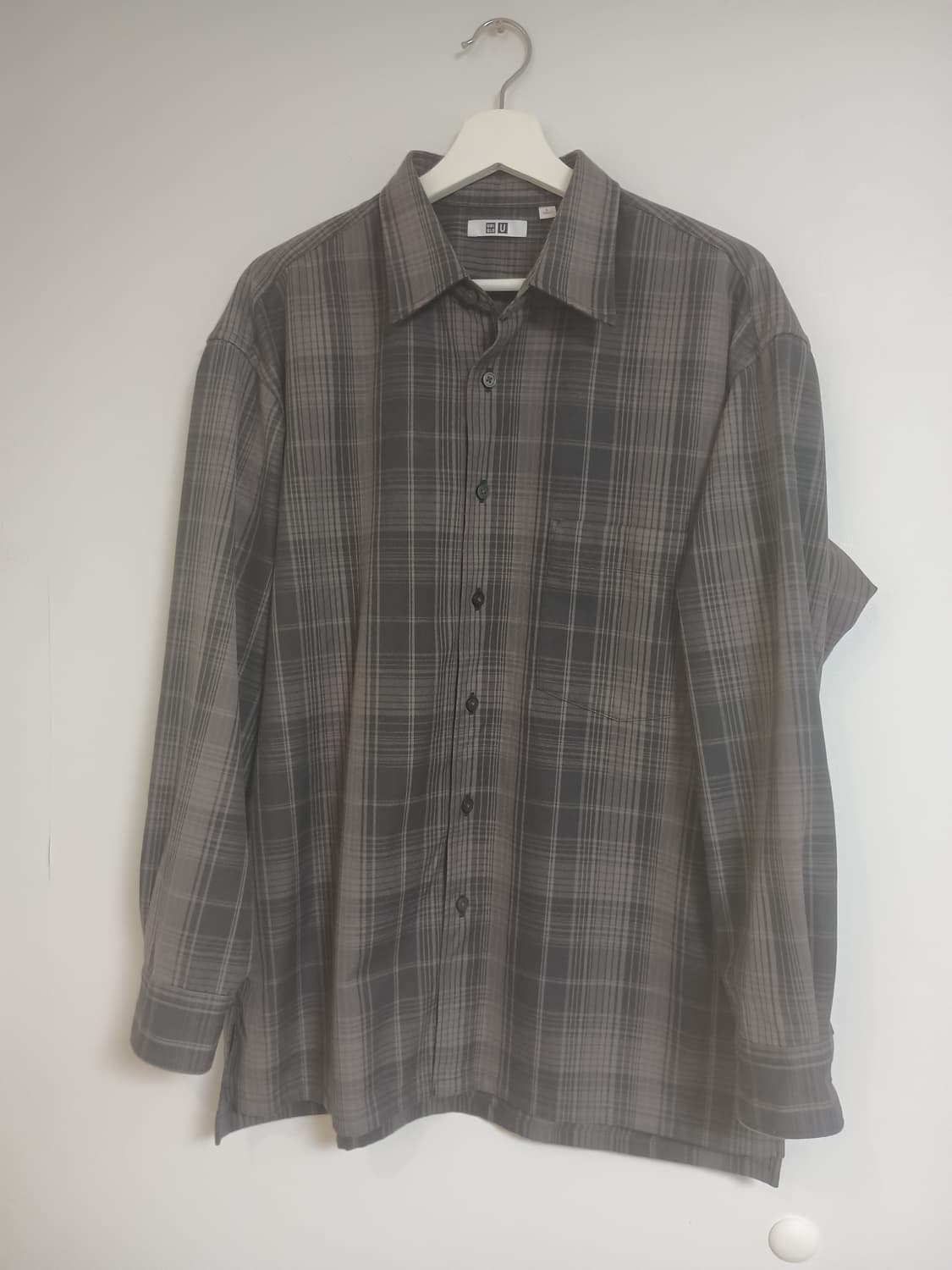 유니클로 U 플란넬 오버사이즈 체크셔츠 L사이즈 상품이미지2