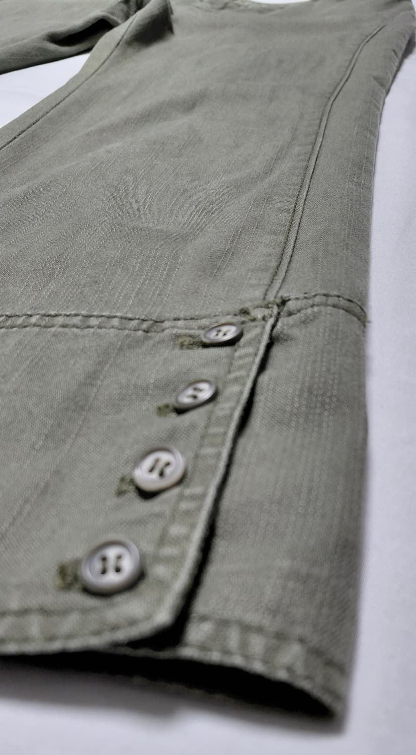 [26~27] 앙라시네 밑단 버튼 포인트 카키 코튼 팬츠 상품이미지4