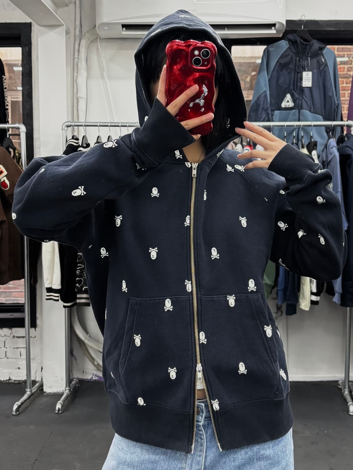 베이프 파이렛 스컬 후드집업 상품이미지2