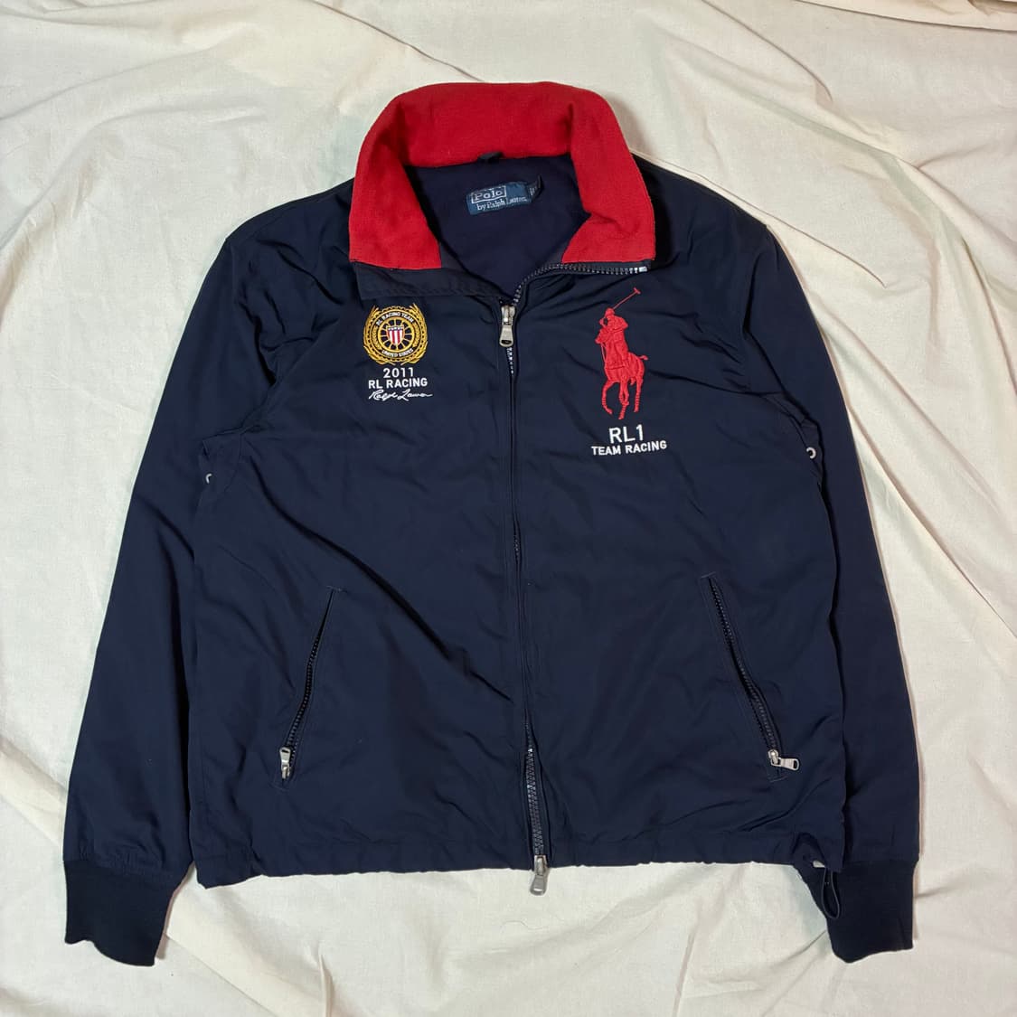 희귀) 폴로 빅포니 레이싱 블루종 점퍼 L 상품이미지1