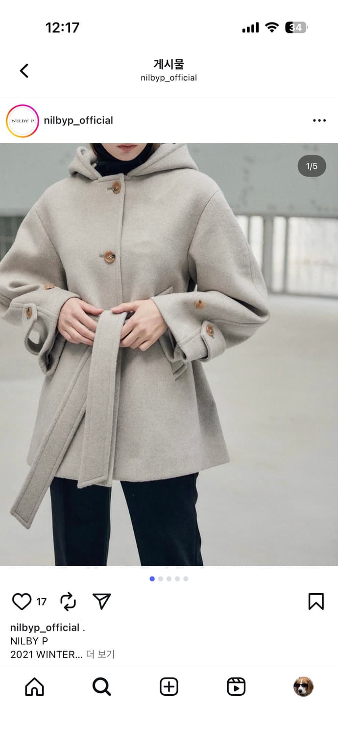 닐바이피 후디 크롭 코트 블랙 상품이미지2