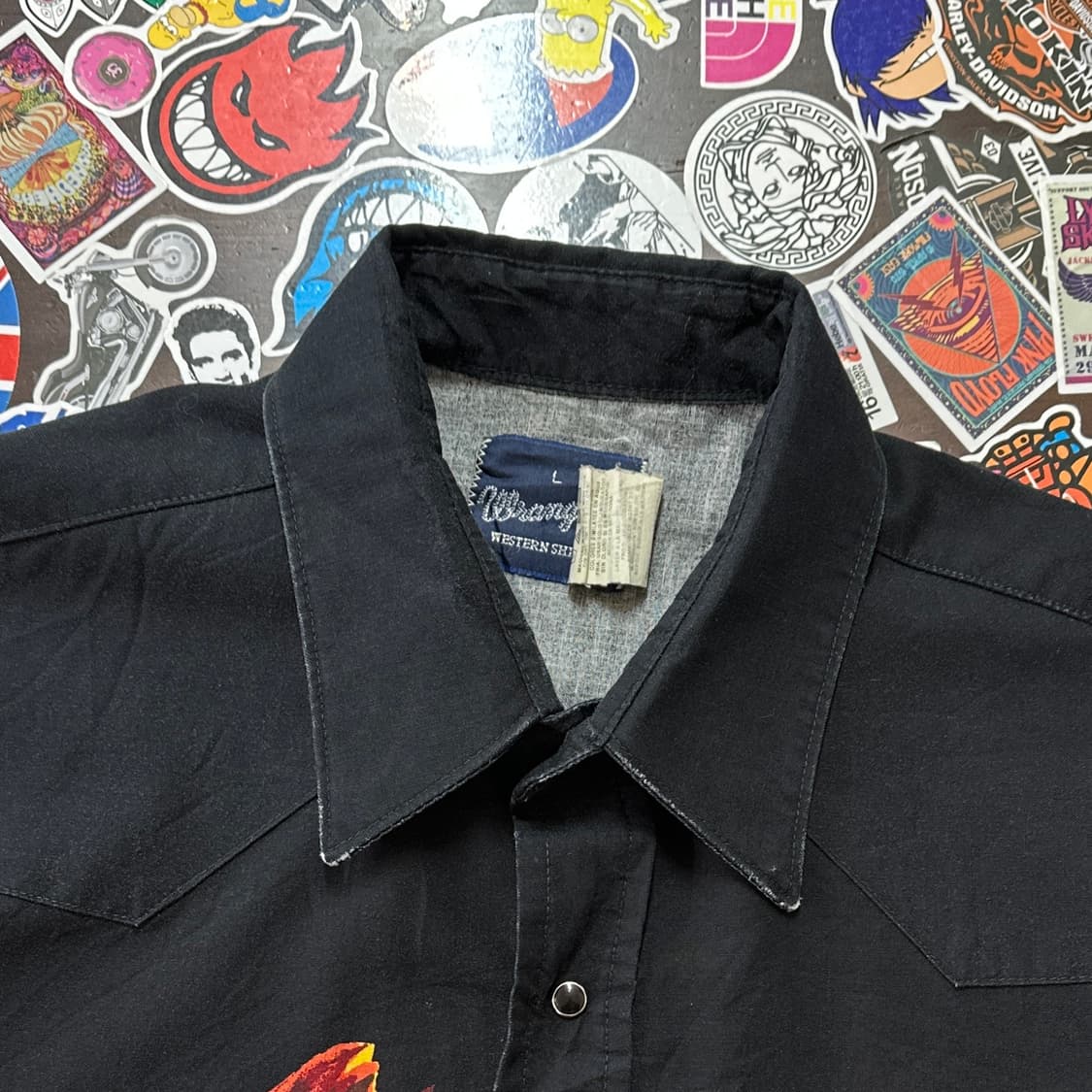 90s 랭글러 플레임 불스 웨스턴 셔츠 L 상품이미지7