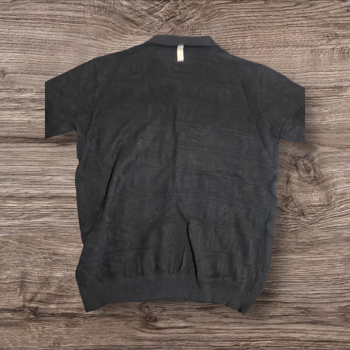 노메뉴얼 자카드 폴로 셔츠 블랙 상품이미지2