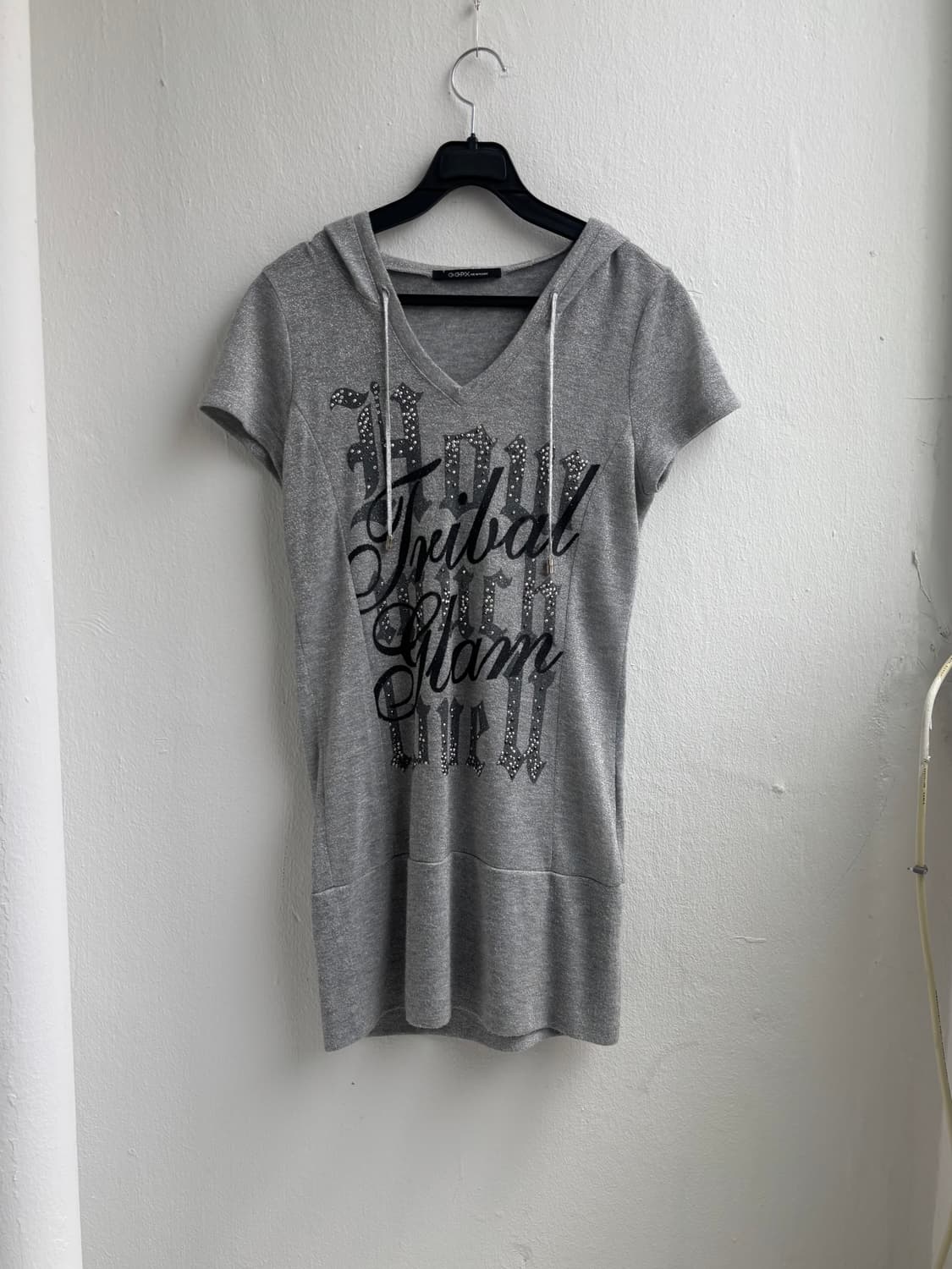Vintage Grey Graphic Hood Top 상품이미지5
