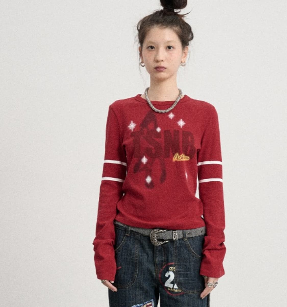 아키하라 레드 롱슬리브  상품이미지1