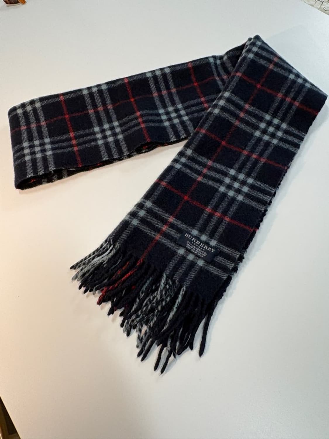 버버리 램스울 100% 네이비 머플러(롱) 목도리 정품 상품이미지1
