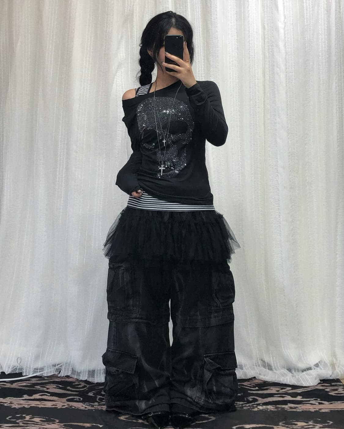 펑투케 레이어드 캉캉 카고 팬츠 세트 상품이미지2