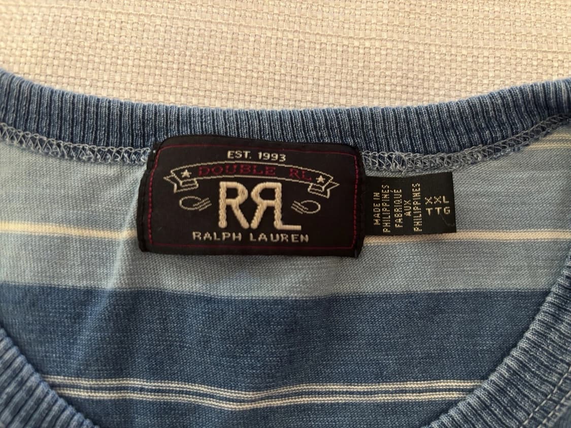 더블알엘 바이 랄프 로렌 인디고 스트라이프 저지 티셔츠 상품이미지4