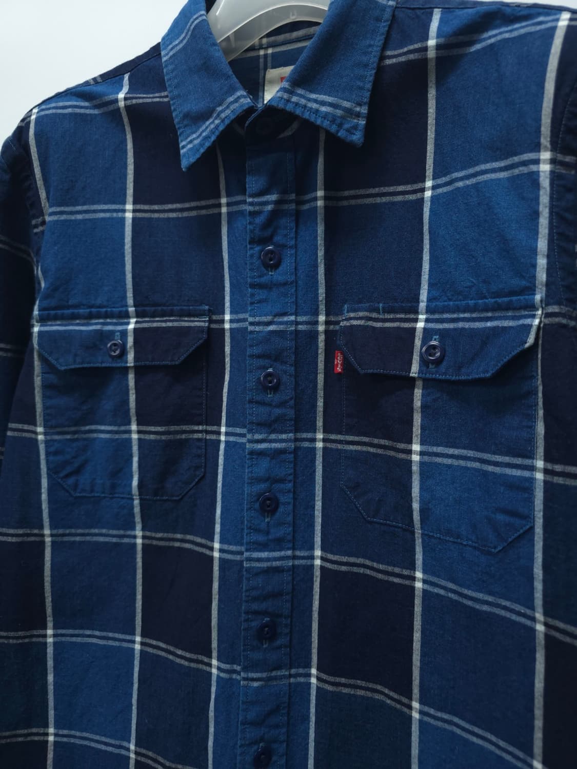 리바이스 남성 블루 체크 워크 셔츠 (95) 상품이미지3