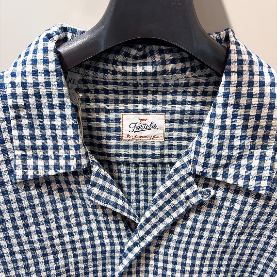(정품/새상품) FORTELA 포르텔라 남성 블루 코튼 볼링 셔츠 상품이미지2
