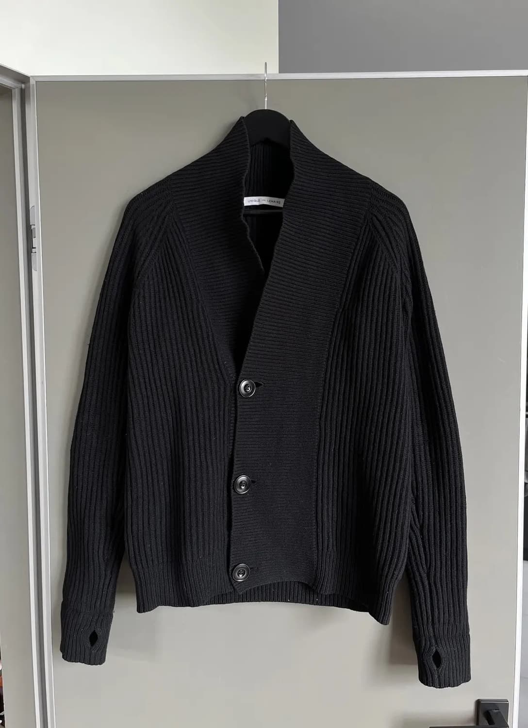 르메르 x 유니클로 16FW 숄 카라 가디건 블랙 L 상품이미지1