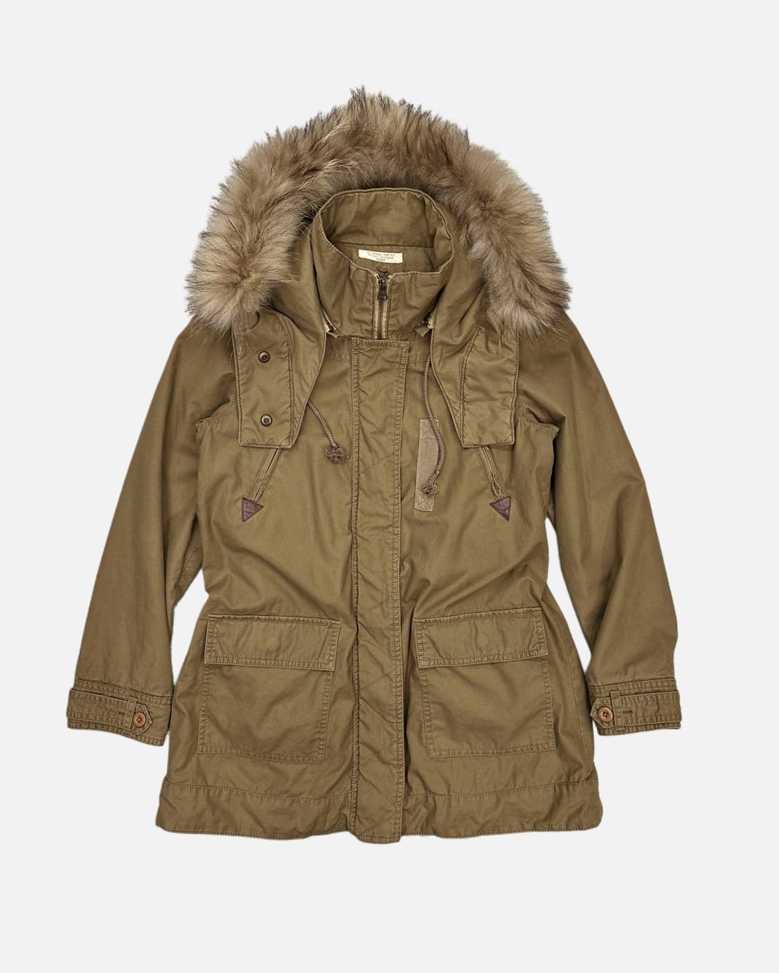 dark beige fur hood parka 상품이미지2