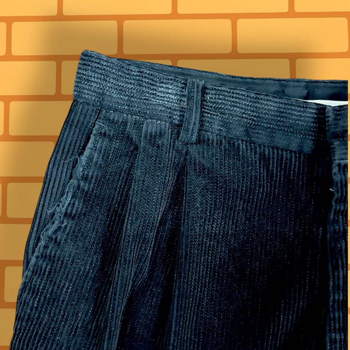 입생로랑 블랙 코듀로이 투턱 팬츠 (31.5) 상품이미지3