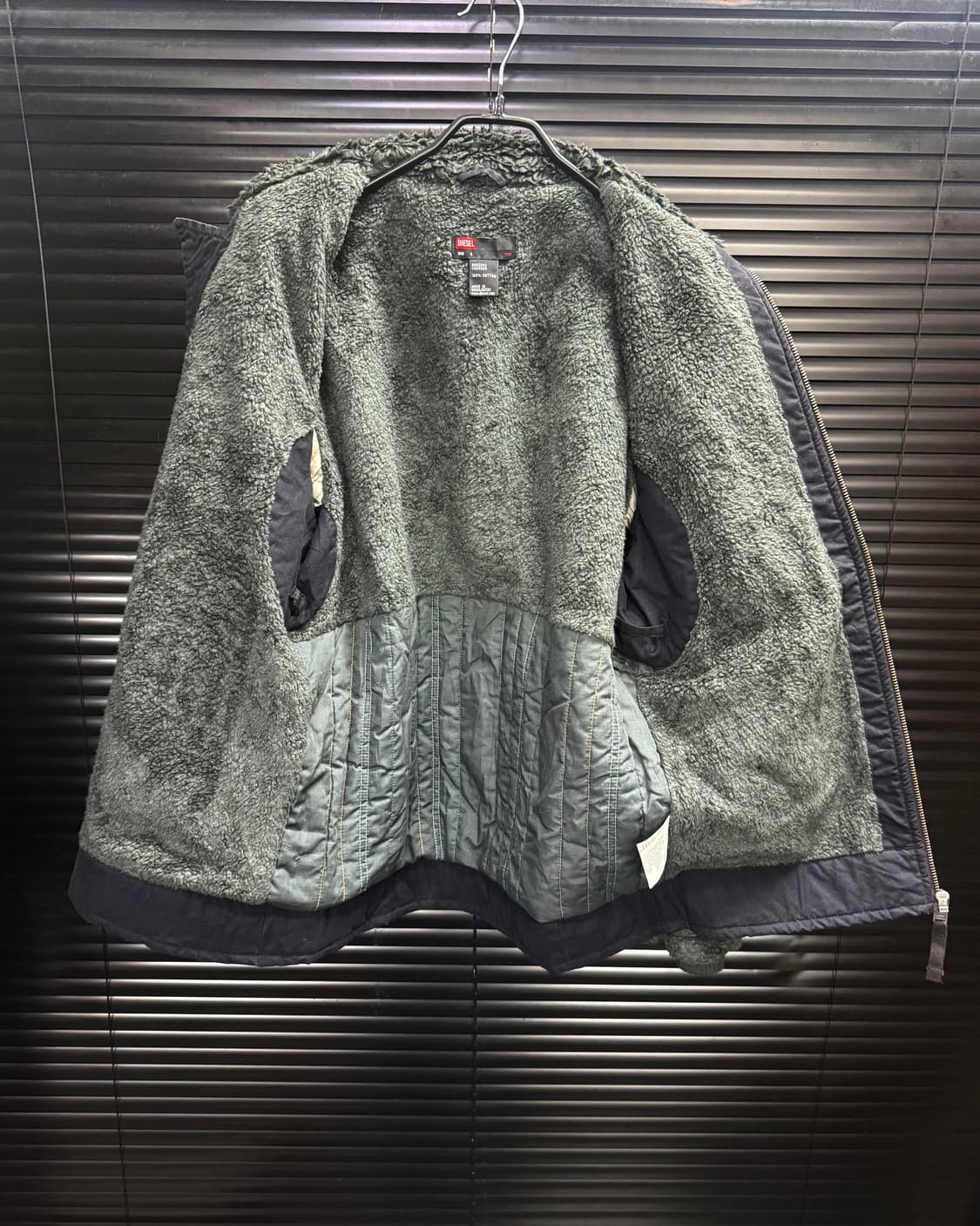 디젤 털 쉐르파 코튼 워크 자켓 비죠 하이넥 고스 펑크 네이비 남색 집업 상품이미지9