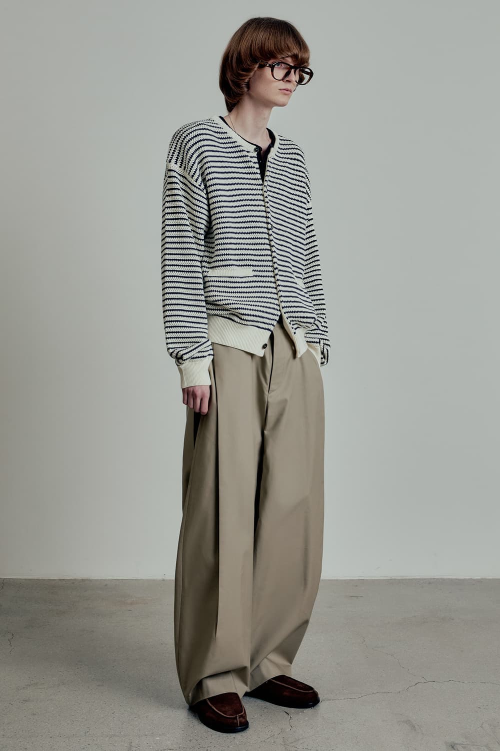 (새상품) 엘무드 브레통 코튼 라운드 가디건 스트라이프 상품이미지2